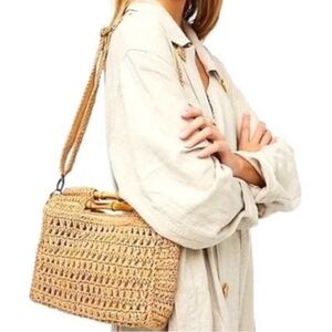 NWT Free People Dreamland Straw Clutch